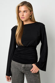 Fitted top with flared sleeves