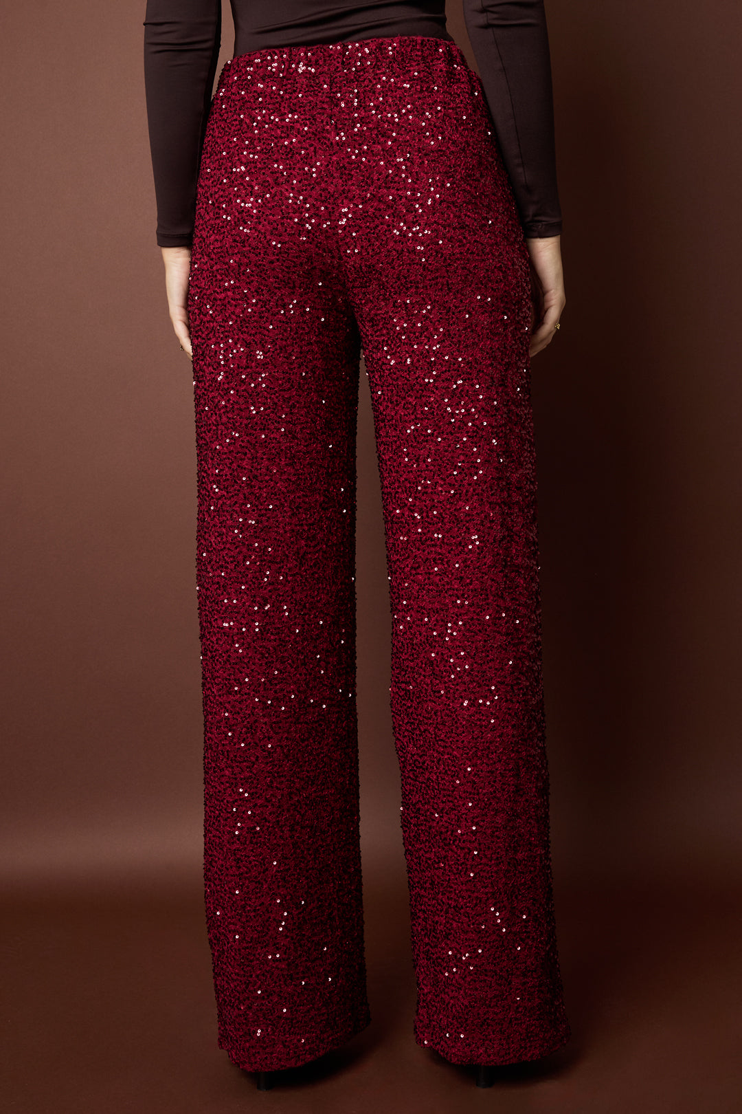 Polyester fiber (polyester) Straight pants Sequins Elegant Fall/Winter  Clothes