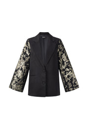 Festive Blazer Jacquard Sleeves