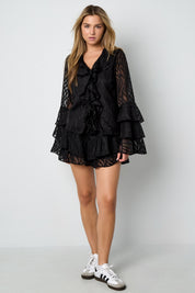 Co-ord Set White Leaves - Long Sleeve Tops