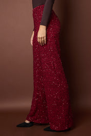 Polyester fiber (polyester) Straight pants Sequins Elegant Fall/Winter  Clothes