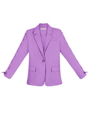 Blazer with stones and lace-up sleeves