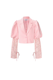 Trendy Short Blazer With Lace