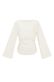 Fitted top with flared sleeves