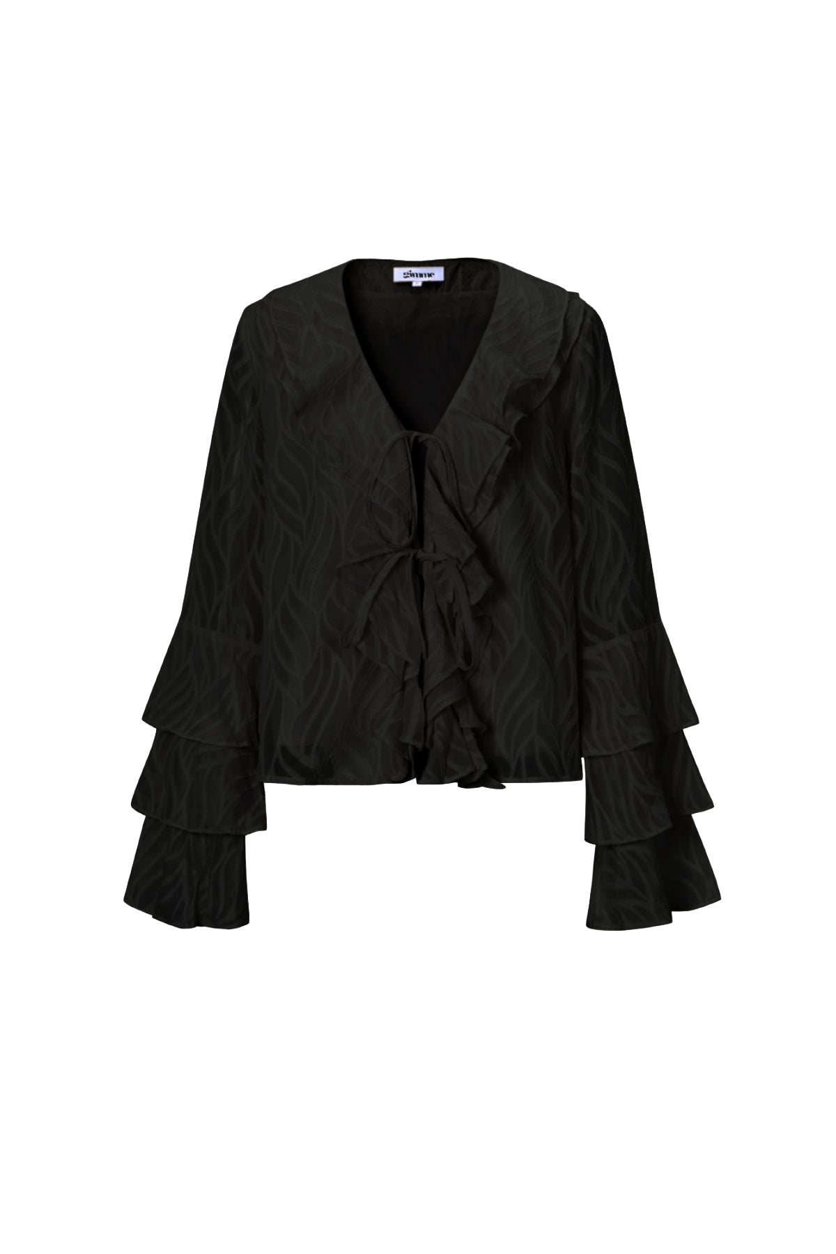 Co-ord Set White Leaves - Long Sleeve Tops