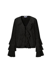 Co-ord Set White Leaves - Long Sleeve Tops