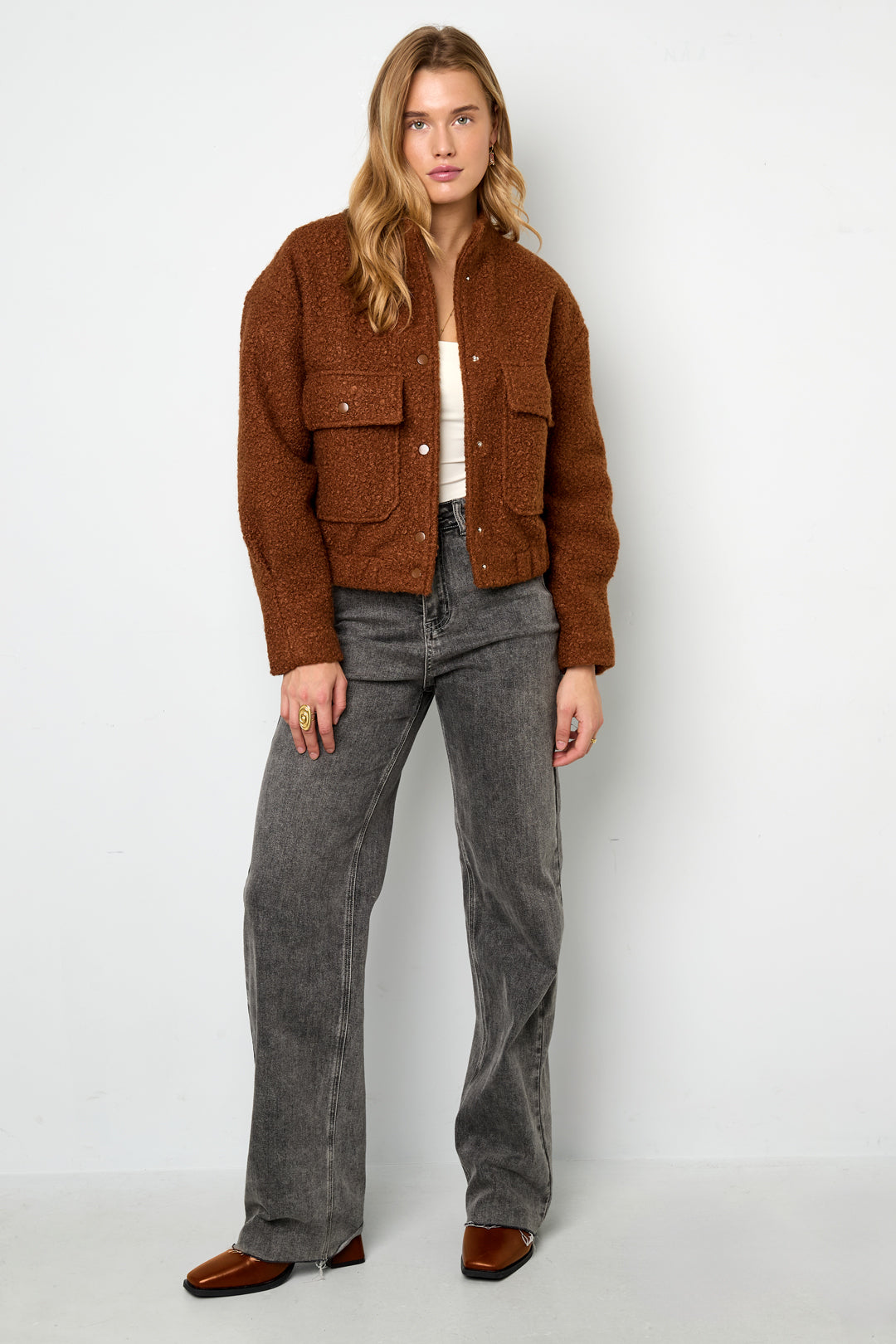 Boucle bomber jacket