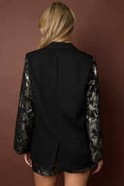 Festive Blazer Jacquard Sleeves