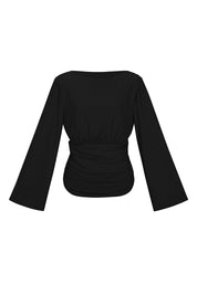 Fitted top with flared sleeves